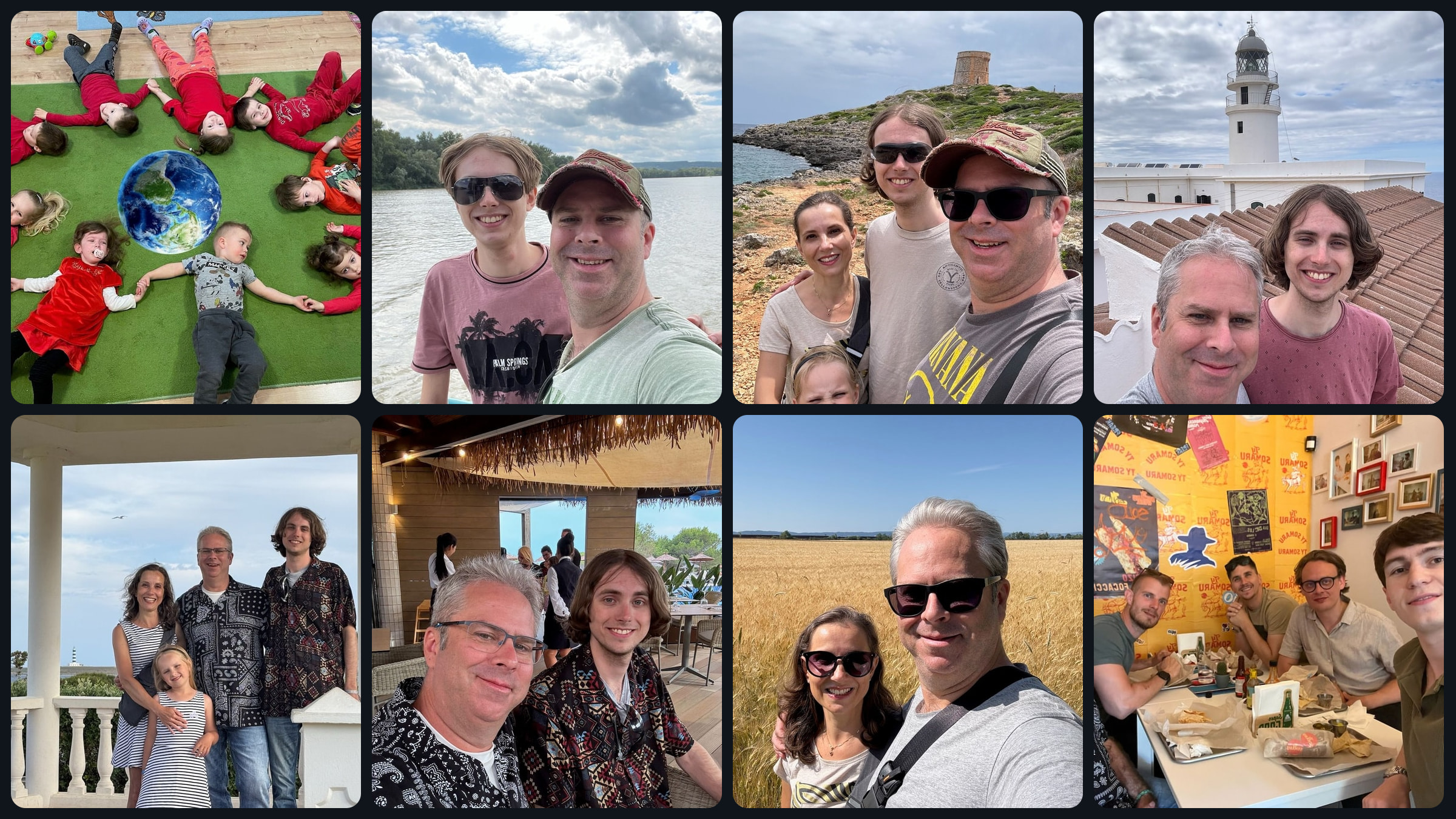 Travel collage from Europe and family trips