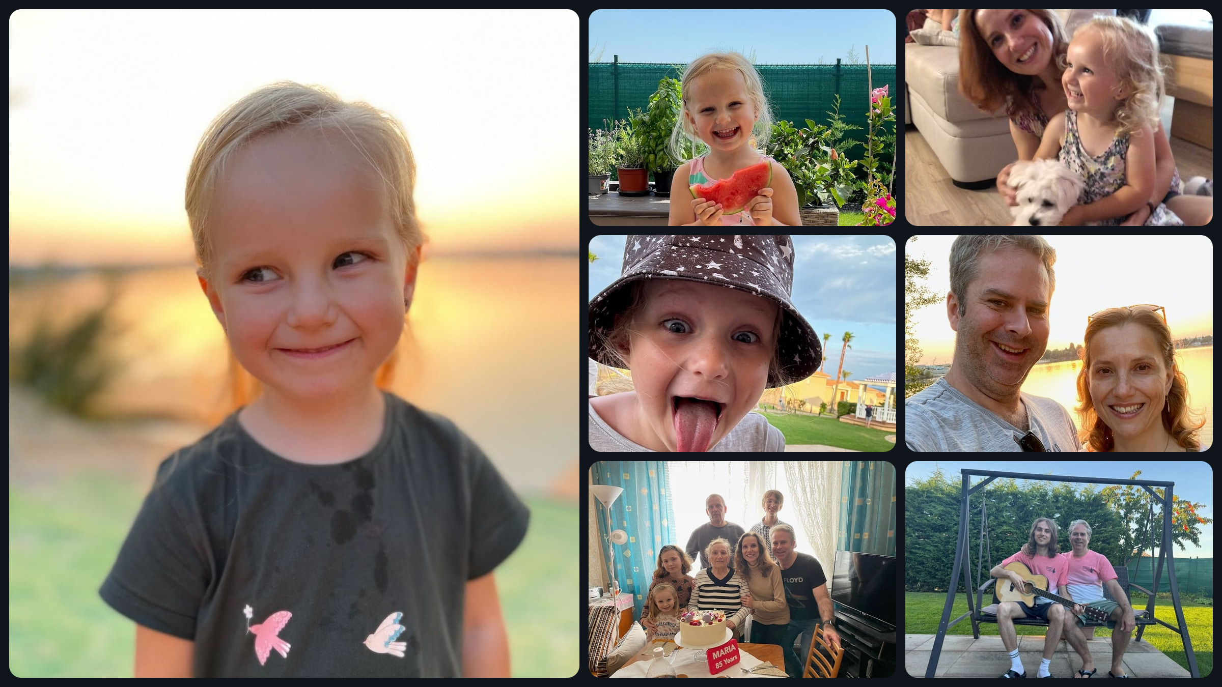 Emma and family collage